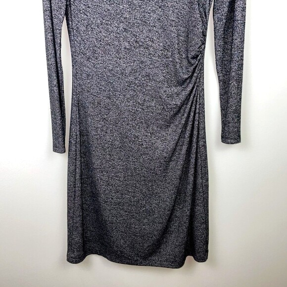 ANN TAYLOR LOFT Grey Thick Knit Knee Length Long Sleeve Dress Women's Small EUC - Picture 3 of 5
